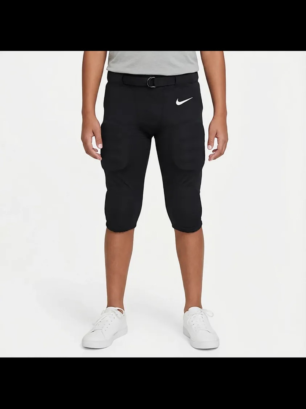 Nike Black Padded Youth Football Shorts with Belt